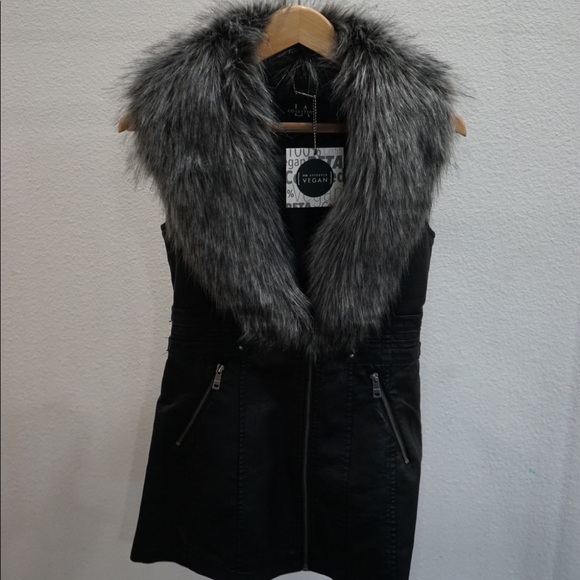 Jackets & Blazers - NWT LA Coalition Vegan Leather longline vest